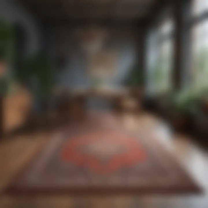 Visual guide showing different rug shapes and their placement under tables