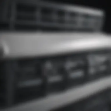 Close-up of an air conditioning unit showing internal components