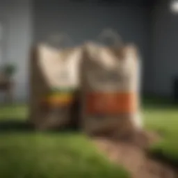 A variety of dry lawn food types displayed in bags
