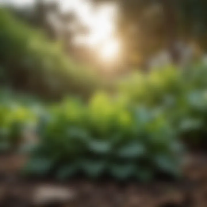 Lush leafy greens in a well-kept garden bed