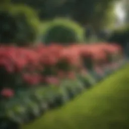 Vibrant edging flowers in a well-manicured garden