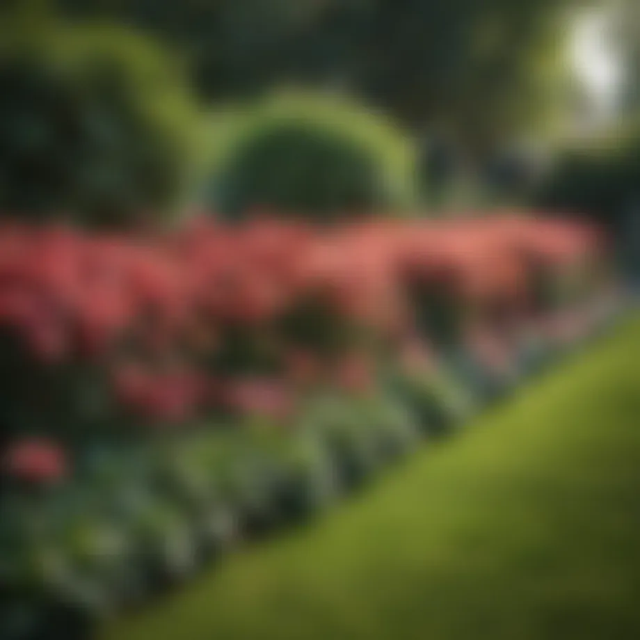Vibrant edging flowers in a well-manicured garden