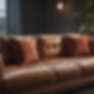Elegant couch showcasing a stain needing attention Elegant couch with visible stain