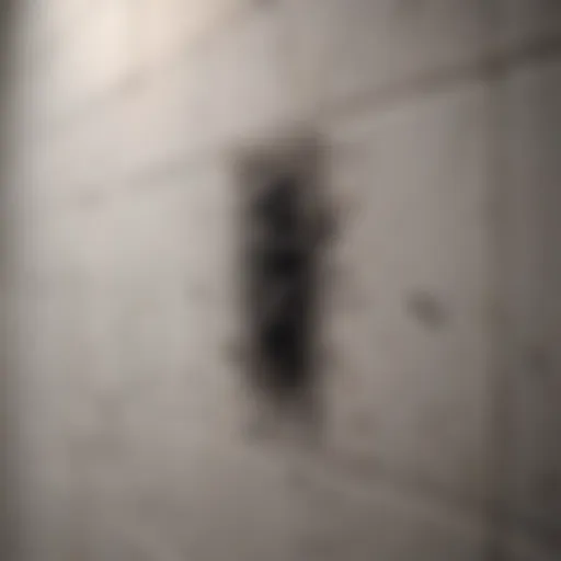 Close-up of black mold on bathroom tiles