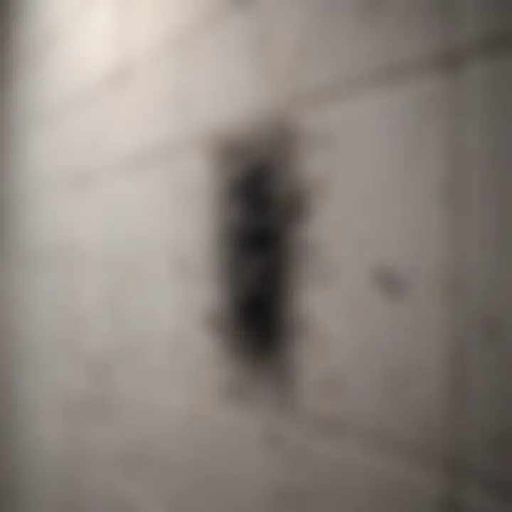 Close-up of black mold on bathroom tiles