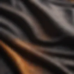 Close-up view of an oil-stained garment
