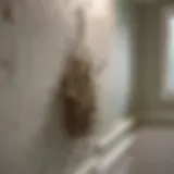 Mold growth on a bathroom wall