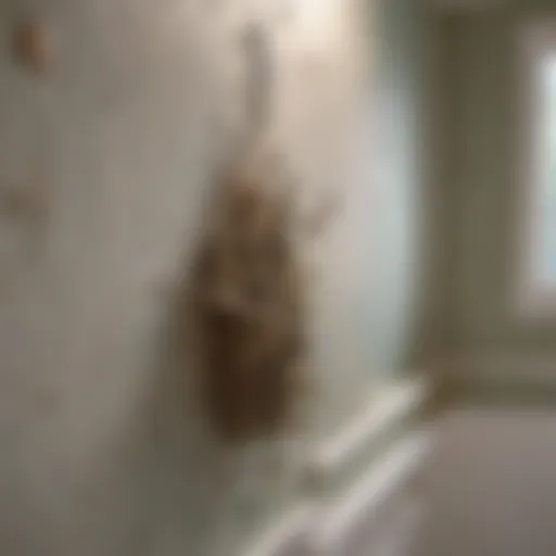 Mold growth on a bathroom wall