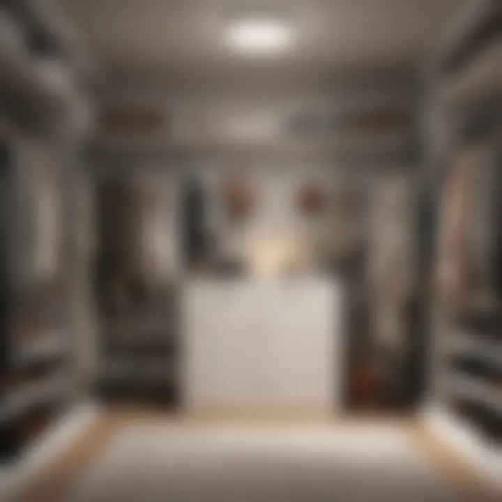 Organized closet with neatly arranged clothes and accessories