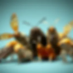 Close-up of various moth species