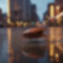 Close-up of a cockroach in an urban environment