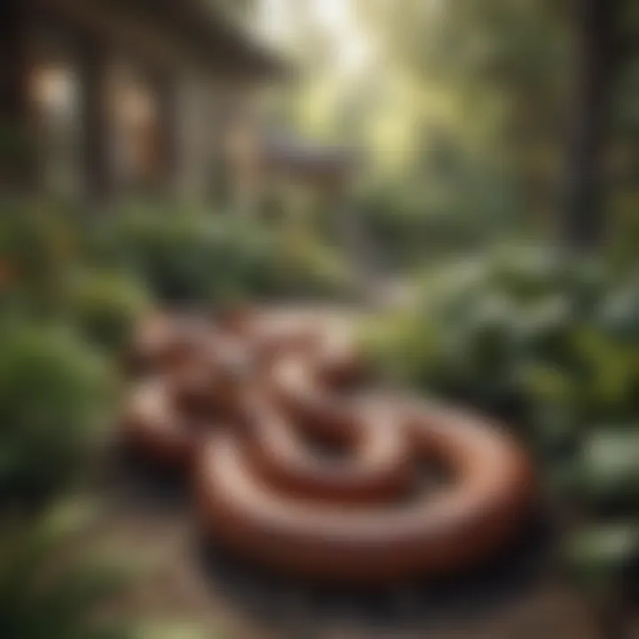 Vibrant yard landscaping designed to deter snakes