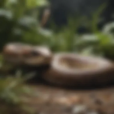 Illustration of common snake species and their behaviors