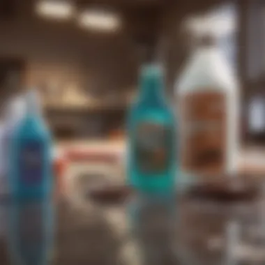Cleaning Supplies for Stain Removal Various cleaning supplies arranged for stain removal