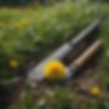 Organic Tools for Dandelion Removal Organic dandelion removal tools laid out
