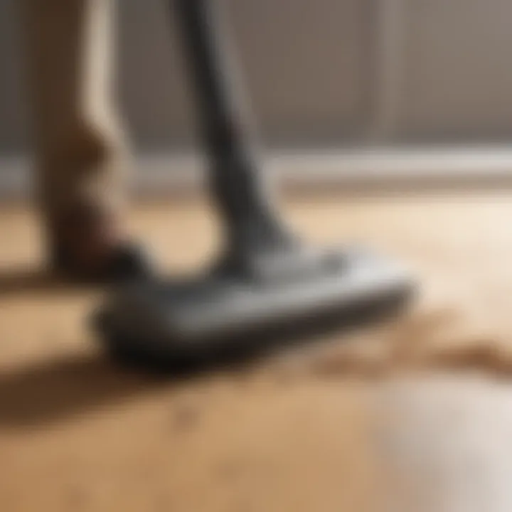 Person using a vacuum cleaner attachment on a vent