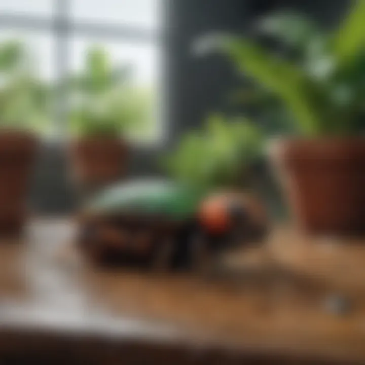 Beneficial insects in a home garden setting