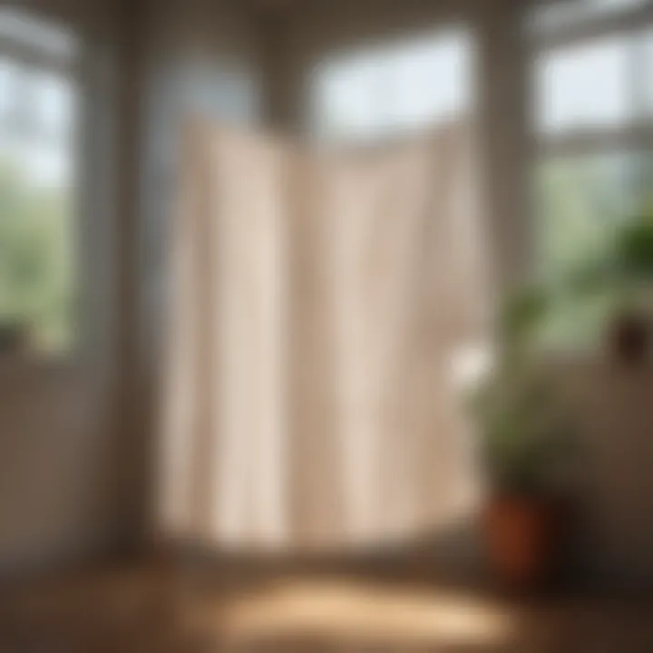 White fabric hanging to dry in sunlight