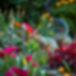 A lush garden with squirrel barriers