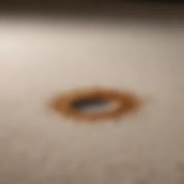 Baking soda with a coffee stain on a carpet