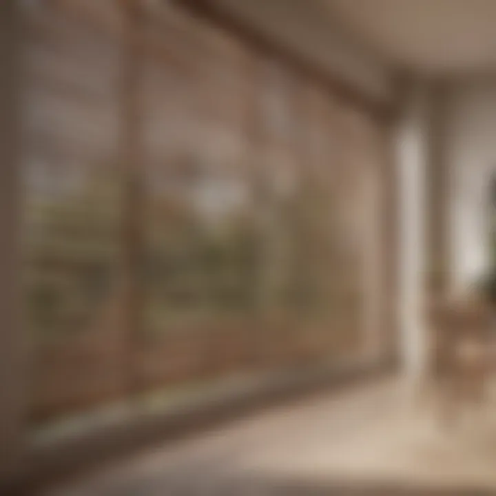 Elegant wooden blinds in a sunlit room