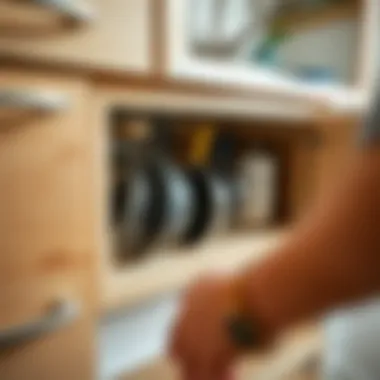 Innovative Under-Sink Storage Under-sink cabinet with a creative pan storage solution