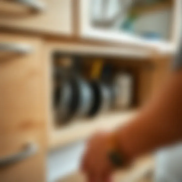 Innovative Under-Sink Storage Under-sink cabinet with a creative pan storage solution