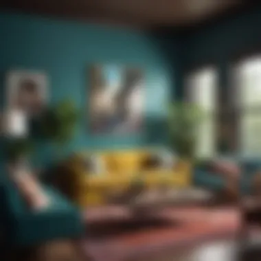 Vibrant Color Scheme for Living Spaces A vibrant living room featuring a dynamic color scheme.