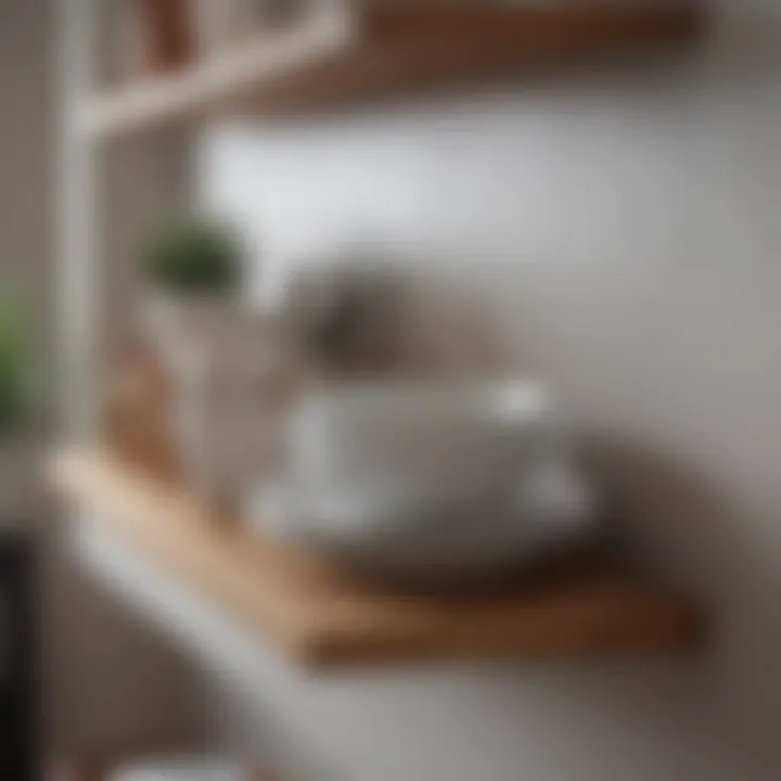 Minimalist shelf design showcasing elegant dishware