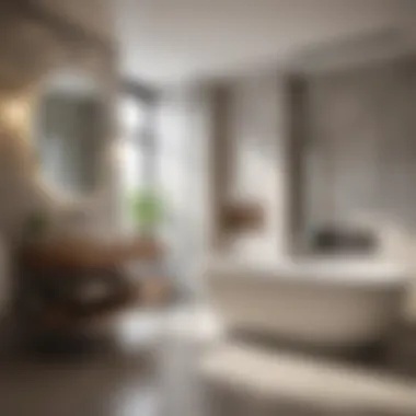 A well-designed bathroom with moisture-retaining features and natural light