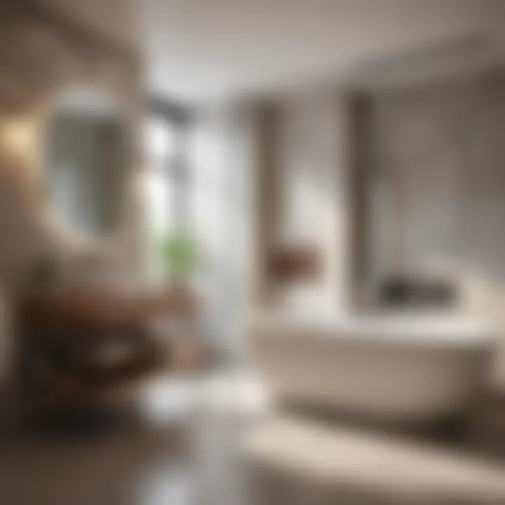 A well-designed bathroom with moisture-retaining features and natural light