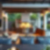 Elegant outdoor kitchen with modern appliances and a beautiful layout