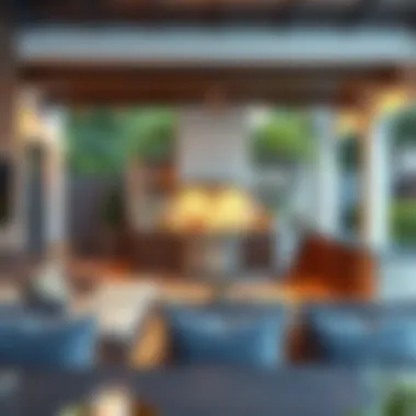 Elegant outdoor kitchen with modern appliances and a beautiful layout