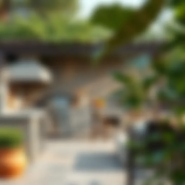 Natural stone materials enhancing the aesthetic of an outdoor cooking area