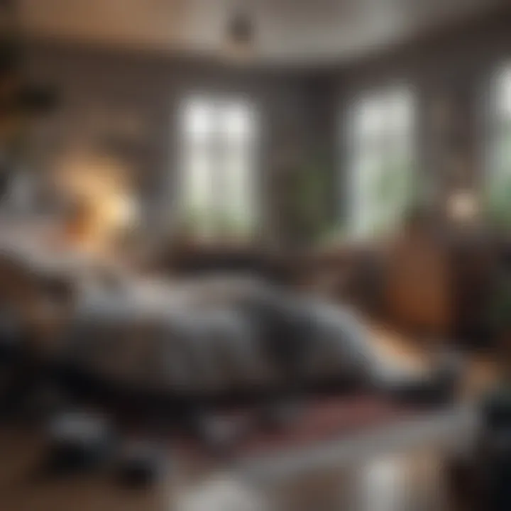 Cluttered bedroom detracting from space
