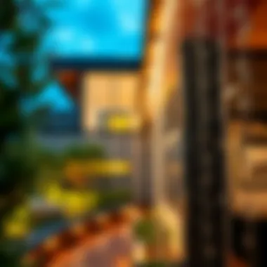 Rain chains enhancing a modern home exterior