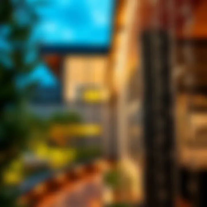 Rain chains enhancing a modern home exterior