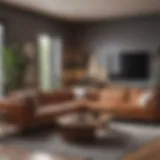 Stylish sectional sofa in a modern living room setting