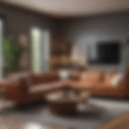 Stylish sectional sofa in a modern living room setting