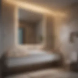 Modern bathroom featuring stylish battery powered LED lighting