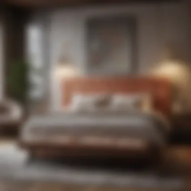 Luxurious queen bed in a stylish setting