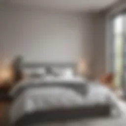 A serene bedroom with a calming color palette and minimalist decor