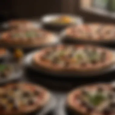 Beautifully Set Table with Freshly Baked Pizzas A beautifully set table featuring freshly baked pizzas