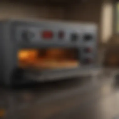 Controls and Features of a Tabletop Oven Detailed view of the controls and features of a pizza oven