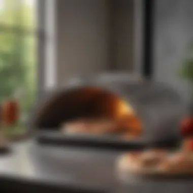 Sleek and Modern Tabletop Pizza Oven Sleek tabletop pizza oven with a modern design