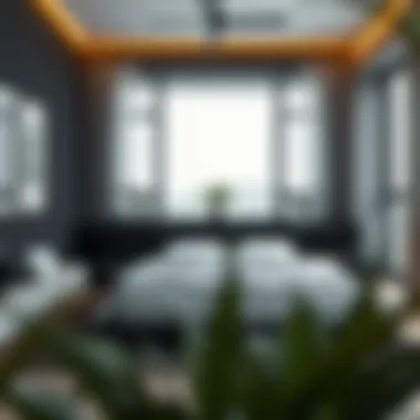Contemporary Bedroom with Black Storage Contemporary bedroom featuring black storage for a sleek look