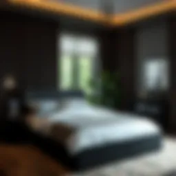 Elegant black under bed storage solution enhancing bedroom aesthetics