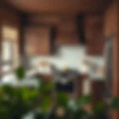 Stylish kitchen adorned with rich brown cabinetry