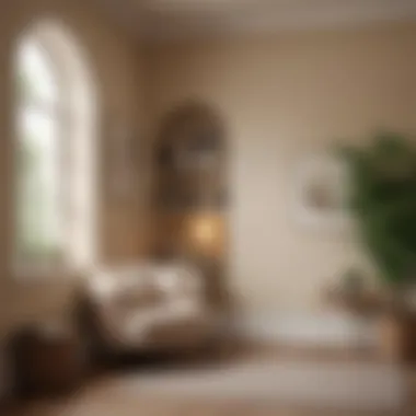 Cozy Reading Nook in Beige and Cream Tones Cozy reading nook with beige and cream tones