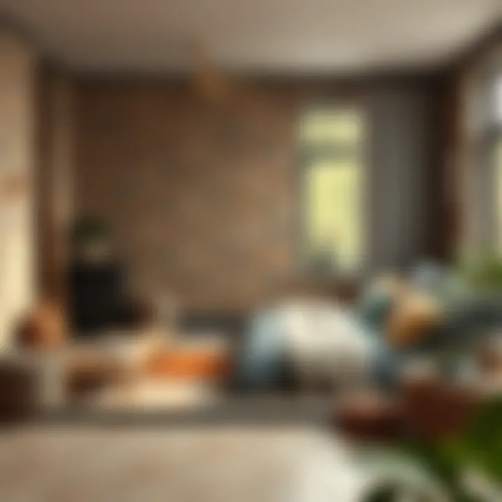 Installation process of ceramic tiles in a cozy room